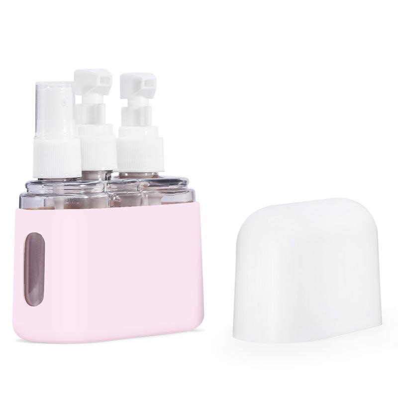 2/3/4-In-1 Travel Refillable Bottle Set Combination Liquid Lotion Shampoo Shower Gel Dispenser Empty Cosmetic Container Atomizer