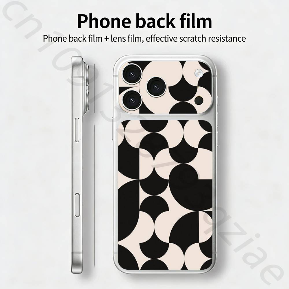 Выставка Баухаус Для iPhone 17 pro Max /17 pro Полное Покрытие Наклейка Пленка-Обертка 3D Цветная Задняя Защитная Наклейка