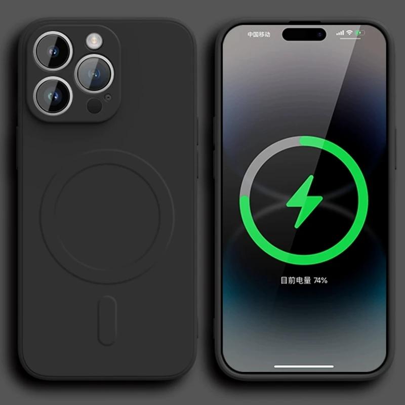Оригинальный жидкий силикон для магнитного чехла Magsafe для iPhone 16 15 13 12 11 14 Pro Max с беспроводной зарядкой, матовый цветной мягкий чехол