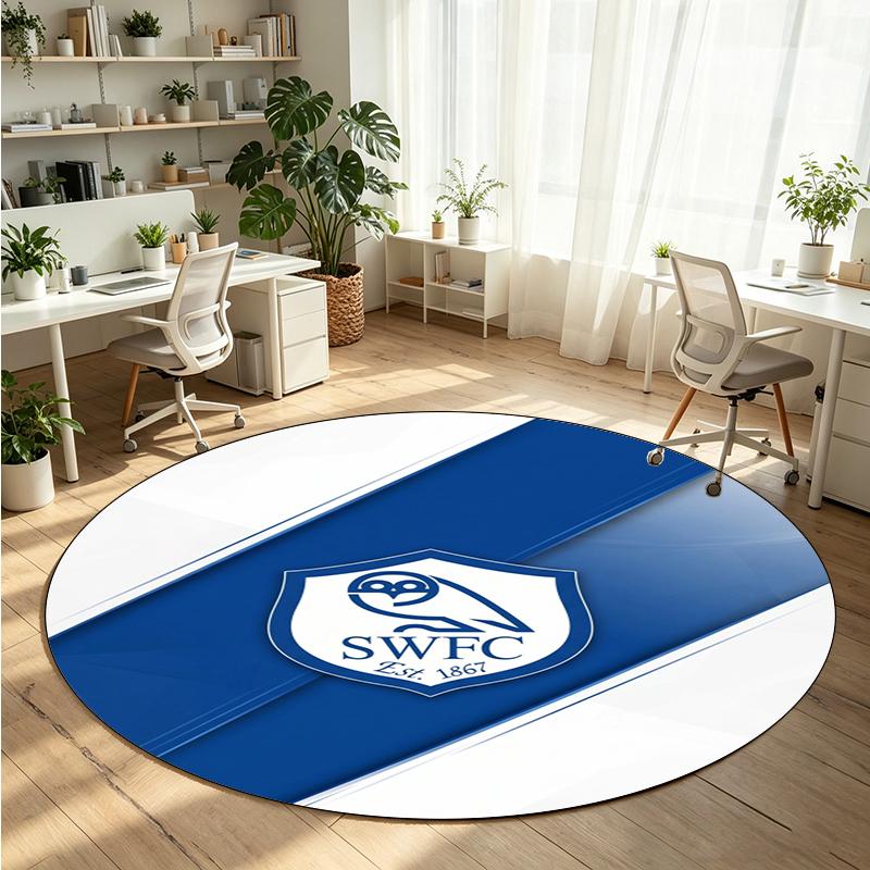 Sheffield Wednesday Printed Round Crystal Velvet Rug Soft Non Slip Floor Carpet For Bedroom Holiday Gift