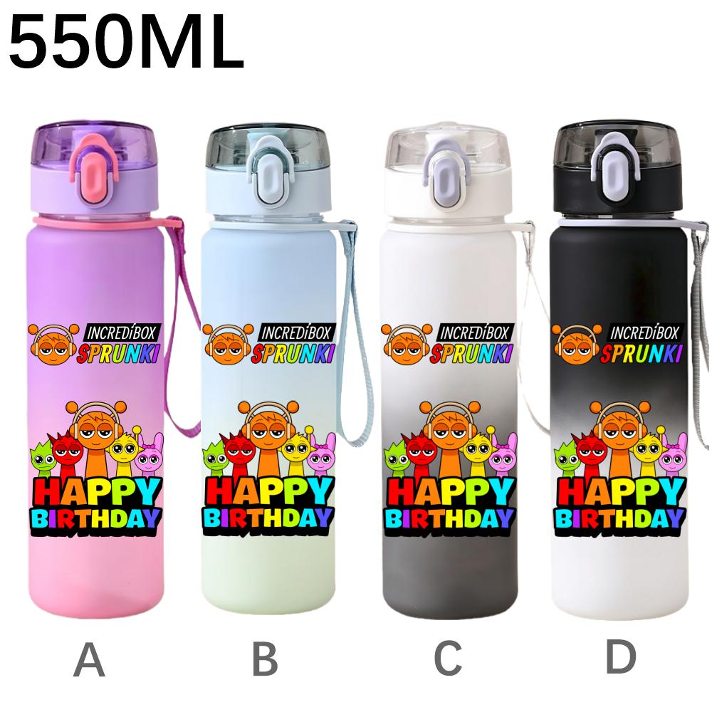 High Quality 550ml Game Sprunki Gradient Sports Water Bottle Cartoon Leak-proof Portable Drinking Bottles Outdoors Sports Fitness Water Cup