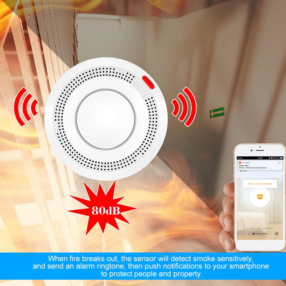 Wifi Smoke Detector Smart   Alarm Sensor Wireless Security System Smart Life   APP Control Smart Home For Home Kitchen/Store/Hotel/Factory