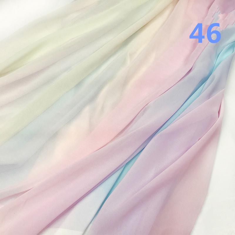 2M Ткань шифон градиентного цвета радуги в древнем стиле 30D органза тюль для DIY ханьфу свадебного платья сценического декора