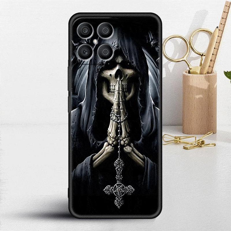 Ретро Чехол с Черепом и Бабочкой для Honor X8 X8a 90 X9a 8X 70 50 20 Magic5 Pro 9X P60 P50 Черный Мягкий Чехол для Телефона