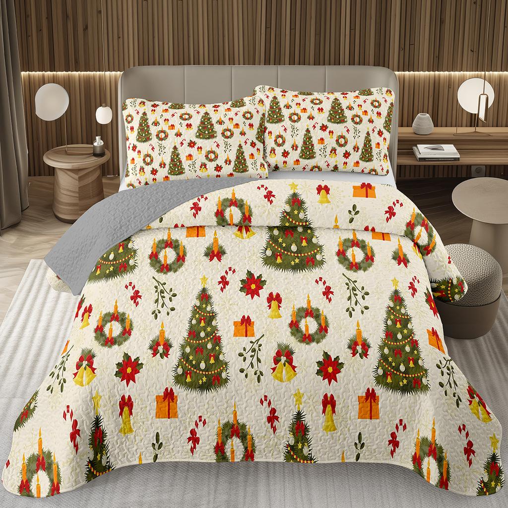 Рождественский комплект покрывала Рождественский комплект покрывала на кровать Размер Twin Full King Рождественский комплект одеяла с елкой Для Рождества Рустикальная вечеринка Праздничный декор