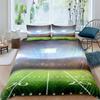 Green Football Field King Queen Duvet Cover Soccer Field Comforter Cover Boys Men Sport Games Bedding Set Polyester Quilt Cover