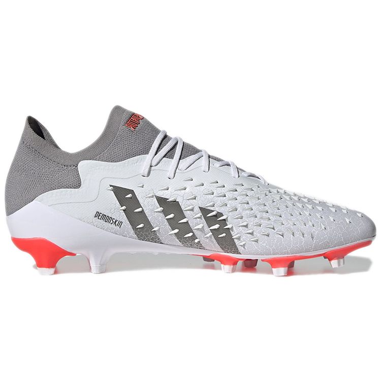 Adidas Predator Round Toe Lace-Up AG (Rubber Short Studs) Non-Slip Durable Soccer Shoes Men Soccer Shoes White Gray GZ2806