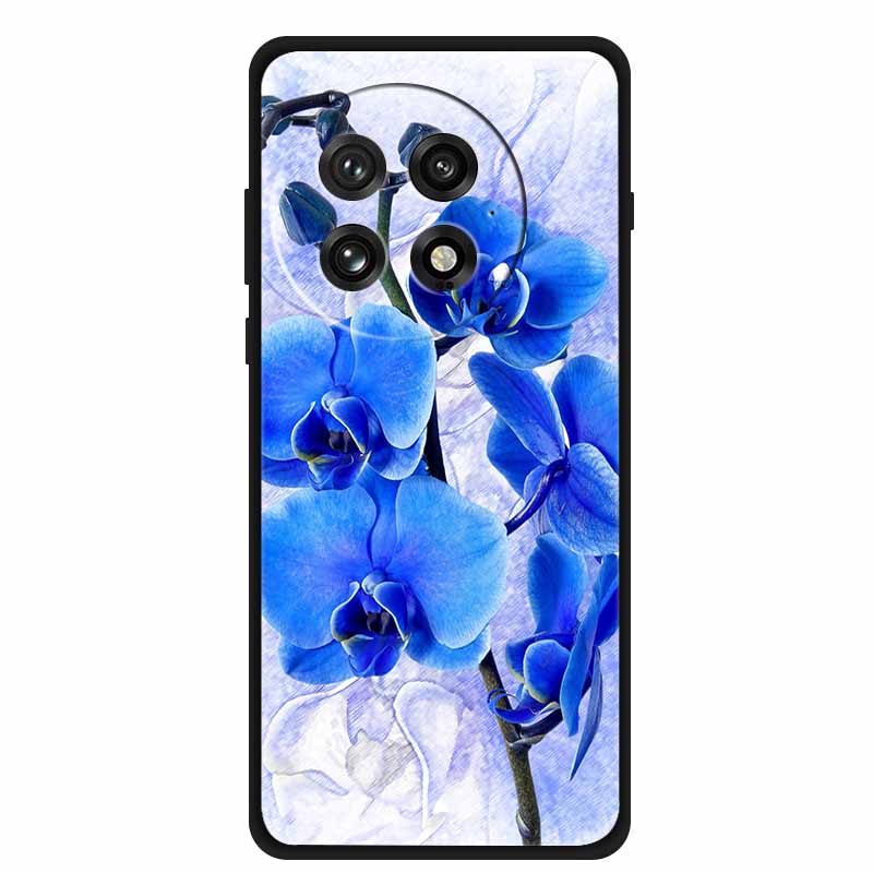 Чехол For OnePlus13 5G Чехол OnePlus 13R Черный Силиконовый Мягкий Цветок Модный ТПУ Задняя Крышка Для OnePlus13 13R Чехол Защитный Capa