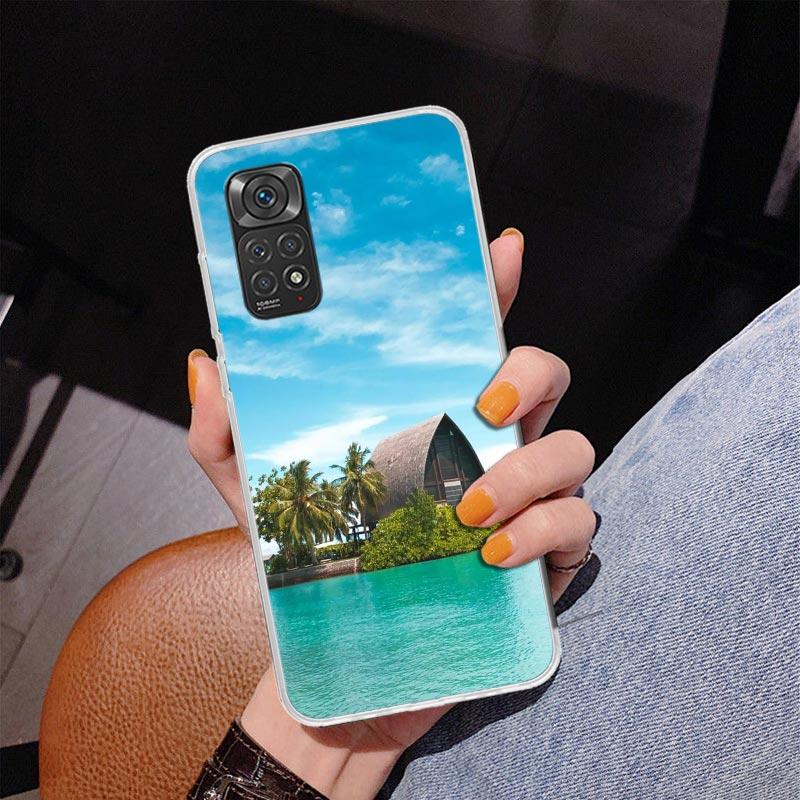 Летний закат на пляже, море, пальма, чехол для телефона для Xiaomi Redmi Note 15 14 13 12S 12 11 Pro Plus 14S 11S 11E 10 10S 11T 5G Persona