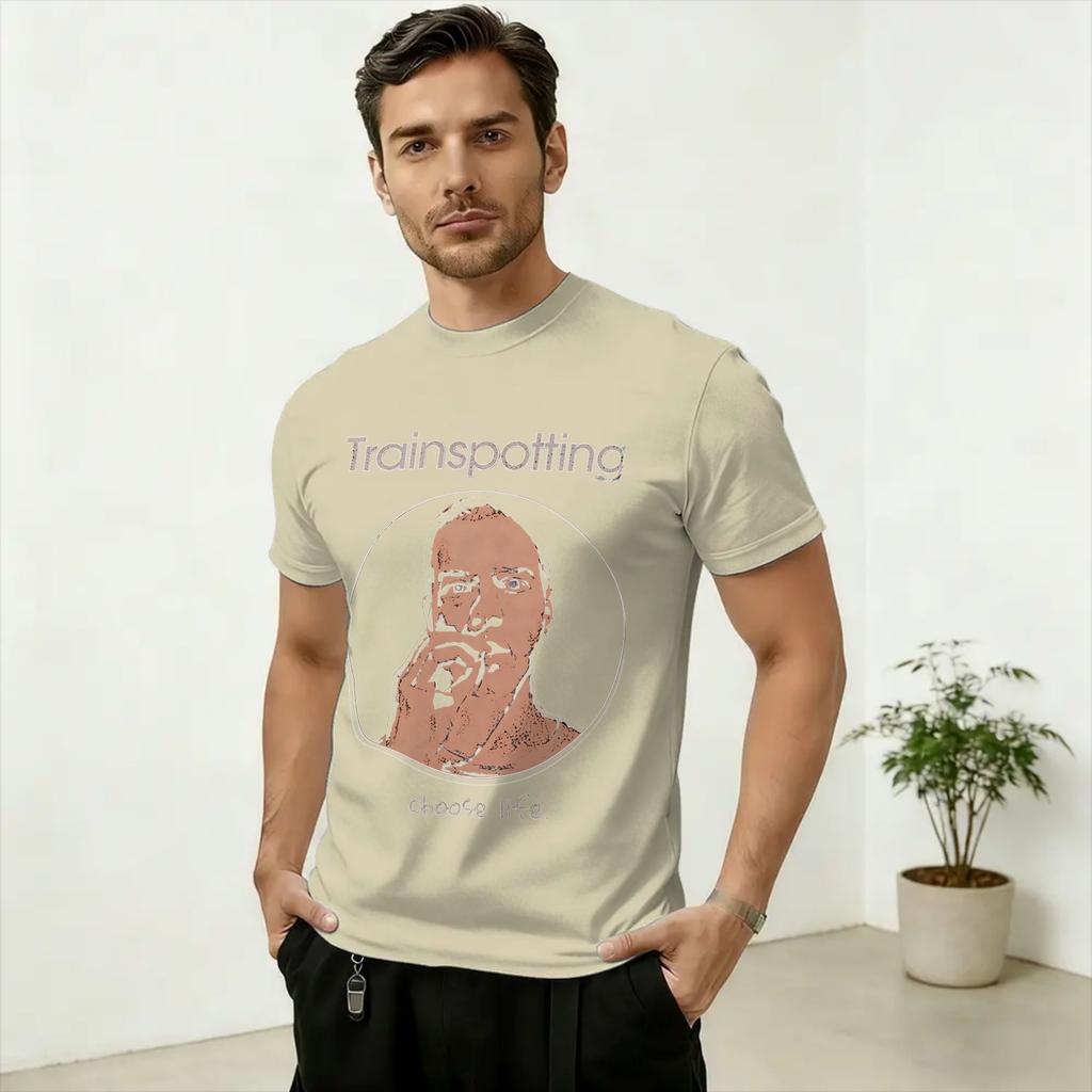 Funny Movie Trainspotting Choose Life TShirts Unisex Round Collar 100 Cotton T Shirts Short Sleeve Tees Plus Size Clothing