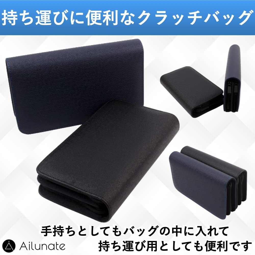 Чехол для ножниц Ailunate, Сумка для ножниц, Сумка-клатч для парикмахеров, триммеров, флористов, Компактный, Вмещает 5 ножниц, Кожа (военно-морской флот)