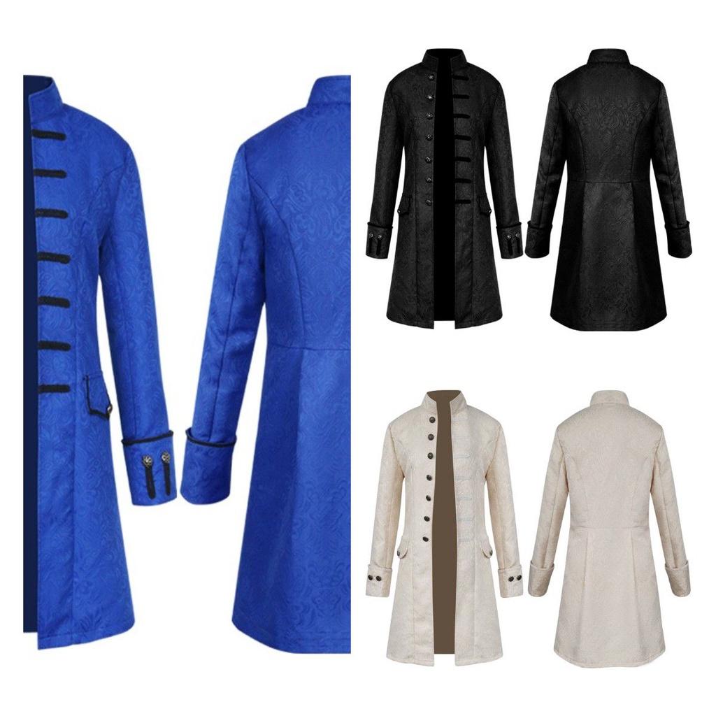 Retro Gothic Victorian Uniform Tailcoat Jacket For Men