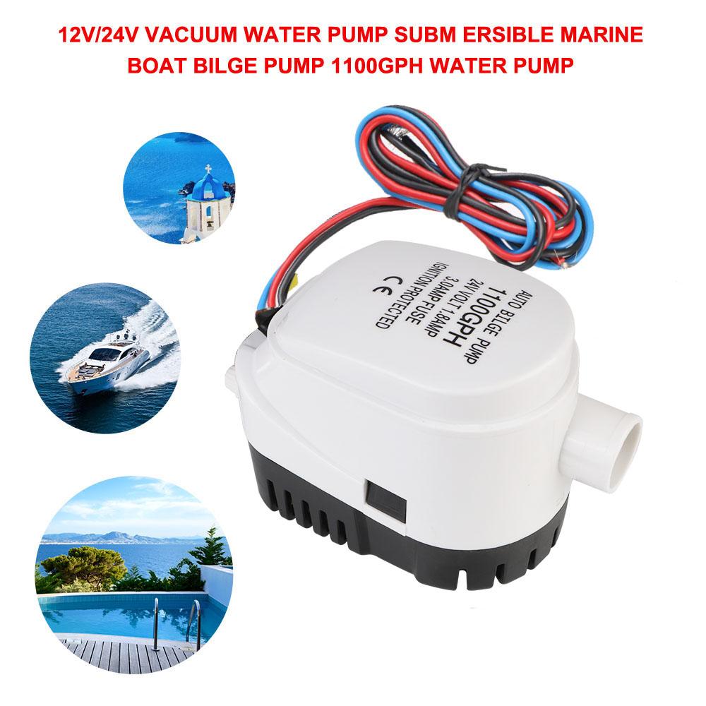 Автоматический погружной водяной электрический насос DC 12В/24В вольт для яхты, лодки с предохранителем, автоматический трюмный насос для лодки 1100 галлонов в час, мотор, гидросамолет, малый