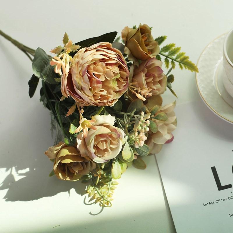 1/3pcs Silk Rose Artificial Flowers Wedding Home Room Festival Decoration Fake Flower Bouquet Craft Scrapbooking Wreath Supplies