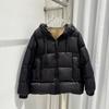 Europe Station's new solid-color hooded straight loose large-size white goose down jacket winter fashion