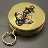 Compass keychain2D Printed anchor and nautical compass design home pendant Vintage-style commemorative keychain, an ideal choice for outdoor