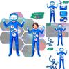 High-quality Cartoon Cosplay Dance Costume For Kids Blue Soft Milk Silk Fabric