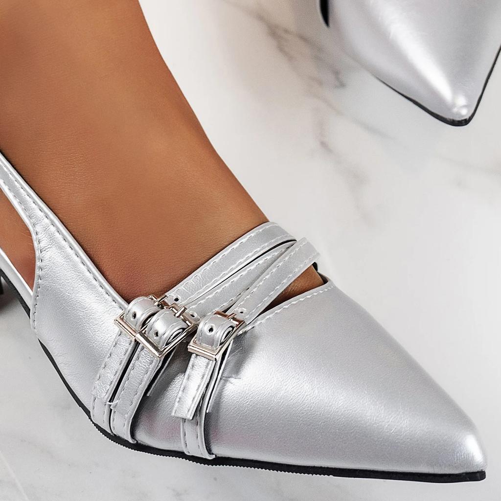 2025 Новые Летние Женские Туфли Лакированная Кожа Слипоны Остроносые Сандалии С Пряжкой Слингбэки Каблуки Лодочки Sandalias