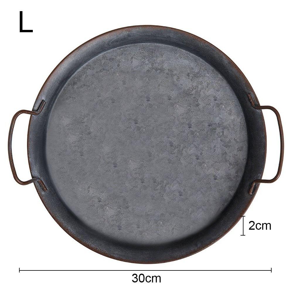 Декор Круглый Железный Ремесло Декоративный Поднос Хранение Поднос для Подачи Хлеба Подносы для Хлеба Ретро Металлическая Тарелка