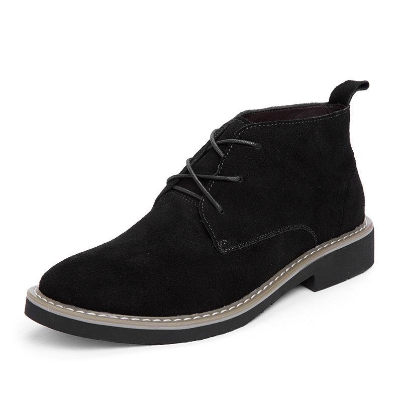 Large Size Autumn Men'S Matte Leather Shoes British Style Zhongbang Business Casual Shoes Increase In Tide