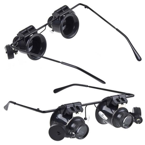 Magnifier Head-mounted LED 20X Adjustable Magnifying Glass for Collecting