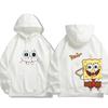 2025 MINISO Animation Spongebob Squarepants Sweatshirt Cartoon Polyester Hoodies for Autumn and Winter Thin or Fleeced Long-Sleeved Hooded