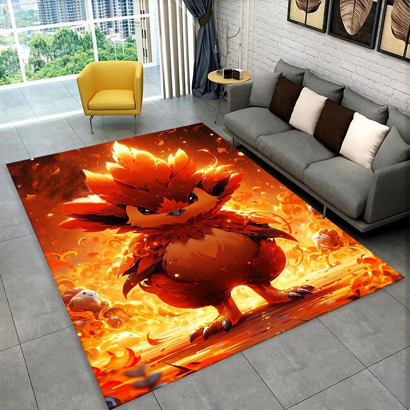 Classic Cartoon Pokemon Pikachu Non-Slip Area Rug for Living Room,Bedroom,Playroom,Soft Carpet Floor Mat Home Decor Rug Kid Room