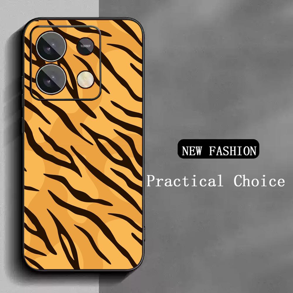 White Tiger japan art painting pattern Phone Case For Redmi Note 14 13 12 11 Pro Plus S 5G 14C A3 Soft Black Phone Cover