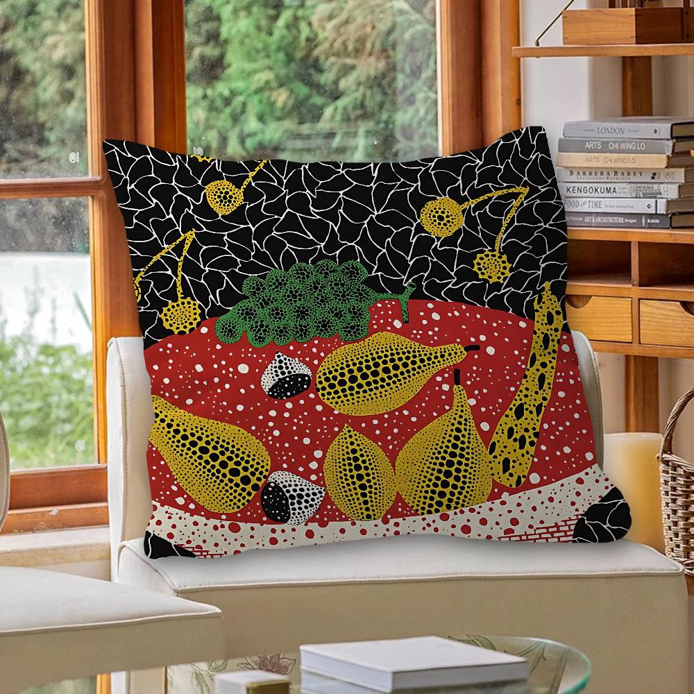 Popular Art YYayoi KusamaS Cushion Cover Pillowcase Upholstery Sofa Throw Pillow Home Decor Pillowcas