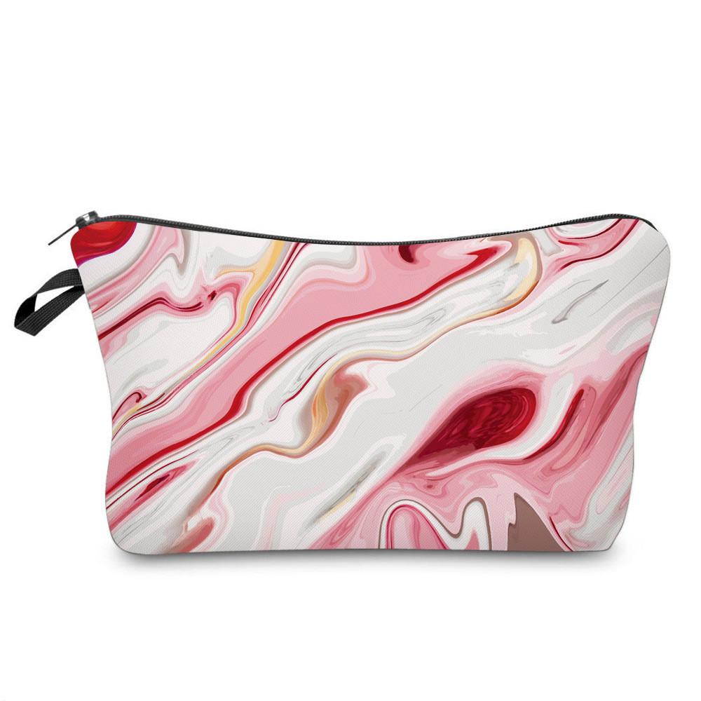 Hot Selling Marble Print Cosmetic Bag Versatile Pillow Bag Rainbow Storage Organizer