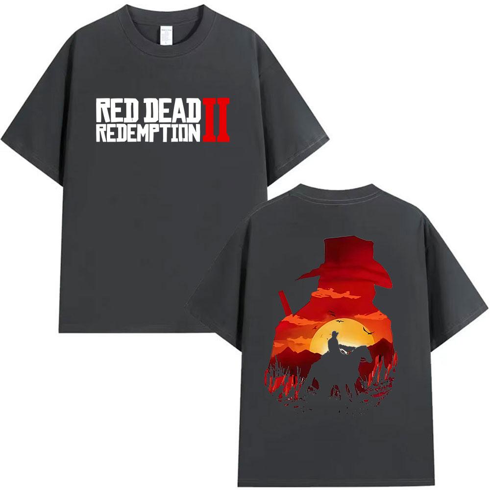 Red Dead Redemption 2 Артур Морган игрок графическая короткорукавная футболка мужская готический стиль чисто всесезонная парная топ