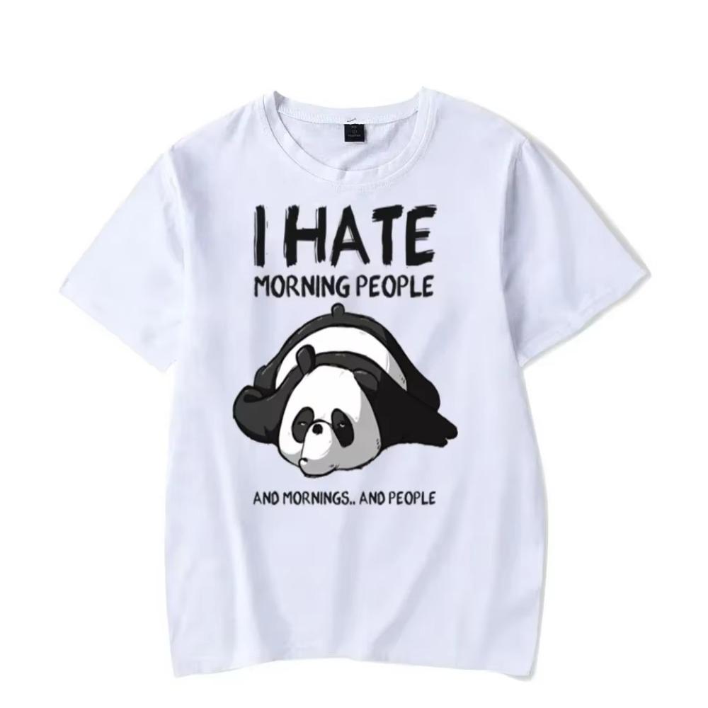 Funny Panda Tshirt Men I Hate Morning People Graphic Tee Shirt Summer Short Sleeve T Shirt Men Harajuku Panda Tops Streetwear