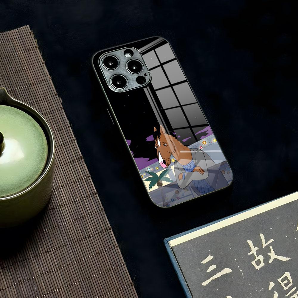 Мультяшный чехол для телефона B-boJack Horseman для iPhone 16 15 13 12 14 11 Pro Max Mini X Xr Xs 8 7 Puls 6 Стекло Прозрачный Роскошный Coqu