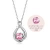 Ожерелье для розового турмалина 925 гипоаллергенное октябрь идеальное в качестве подарка для женщин 20-30 лет [FH.bird] женщины, популярное, не ржавеет, [вечная любовь],
