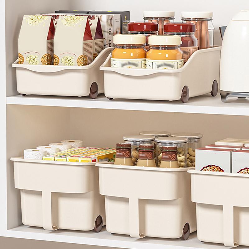 Ящик для хранения кухонных принадлежностей с колесами, контейнер для хранения бутылок и банок для приправ, органайзер для кухонного шкафа