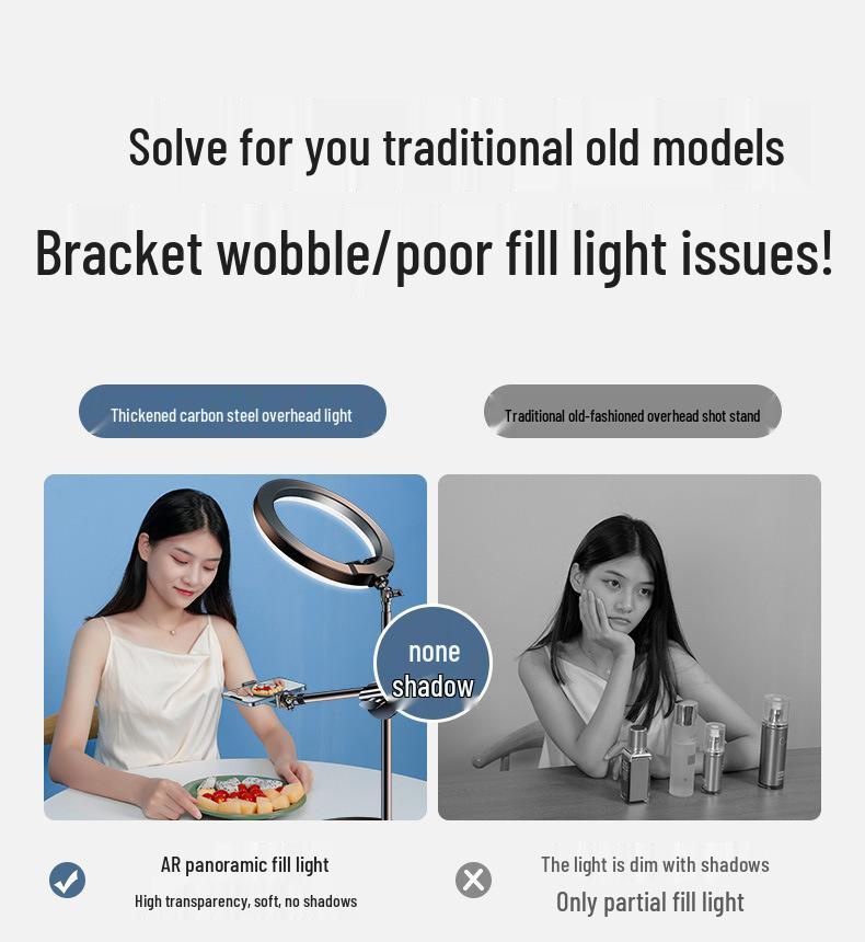 Nail Art & Calligraphy Adjustable Fill Light Stand for Photography & Live Streaming