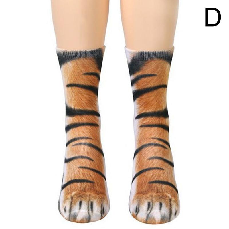 Носки унисекс для взрослых и детей с 3D принтом животных, копыта, лапы, носки, новинка, носки для экипажа, чулки средней длины