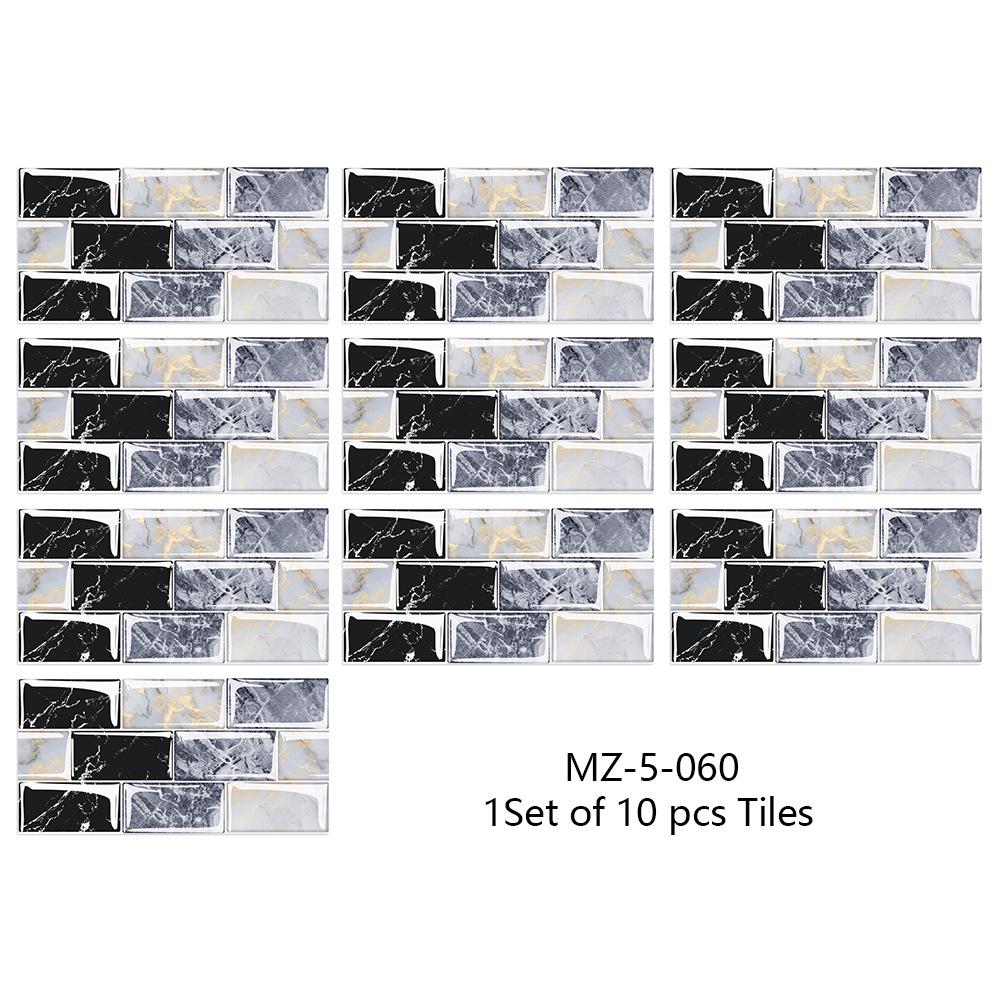 10Pcs15cmX30cm DIY Мраморные наклейки на стену Имитация кирпича Украшение спальни Водонепроницаемая самоклеящаяся плитка Обои Декор кухонного шкафа