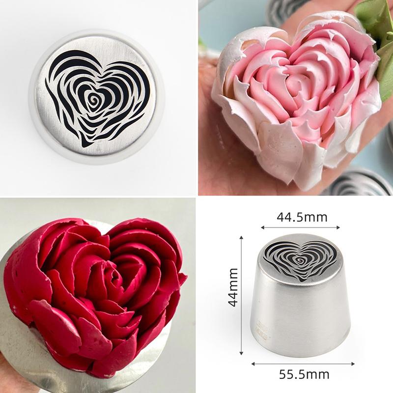 Нержавеющая сталь Xl Сердце Роза Цветочный узор Русская насадка для глазури насадка для зефира насадка для украшения утвари инструмент для выпечки торта