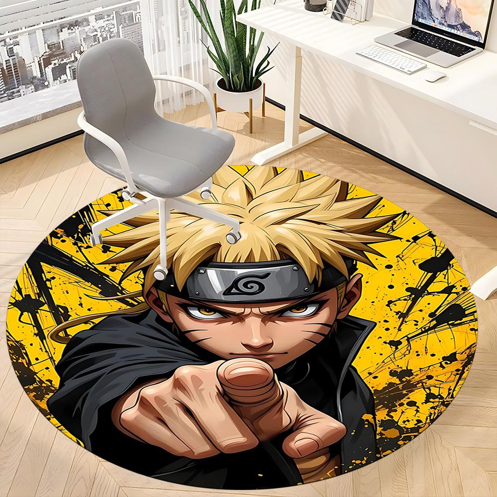 1PC Naruto Office Round Area Rug Suitable For Office, Under Office Chairs Bedroom Living Room Home Decor, Room Deco T1224005