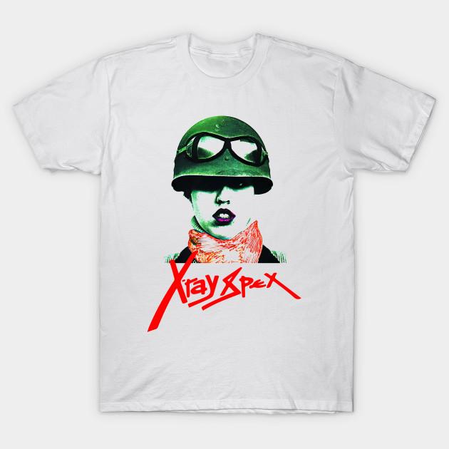 Asian Size Men Print T-shirt X Ray Spex Vintage No-Cut Heat Transfer Print Cotton Tshirt
