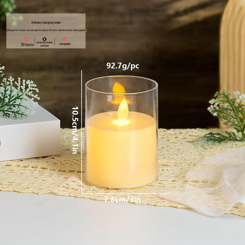 Rechargeable LED Acrylic Simulated Candle with Swinging Flame - Romantic Home Ambiance
