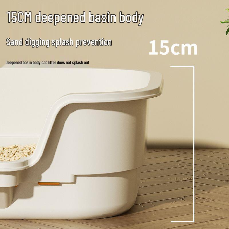 Очень большой приподнятый открытый кошачий лоток - Конструкция против разбрасывания для мейн-кунов