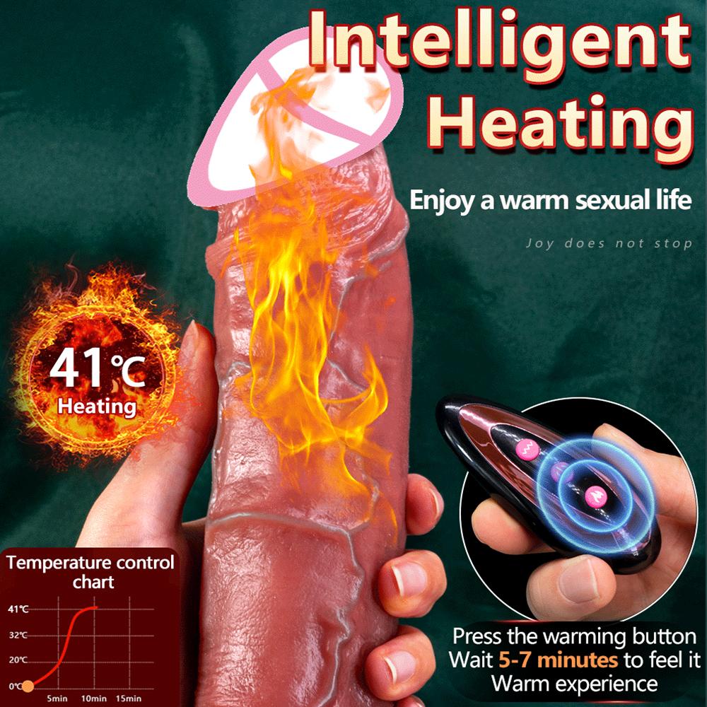 Огромный большой мягкий вибратор с подогревом, реалистичный дилдо для женщин и мужчин, беспроводной телескопический большой член, мастурбатор, пенис, точка G, секс-игрушки