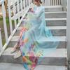 Silk Women's Chiffon Scarf: Versatile Long Summer Shawl and Sunscreen Beach Wrap