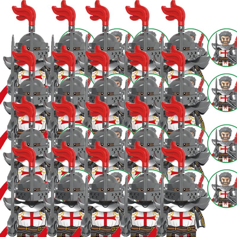 Военные строительные блоки Фигурки солдат Подарки Игрушки Оружие Средневековый госпиталь Львиное сердце Тевтонский рыцарь Наполеоновские войны Серия