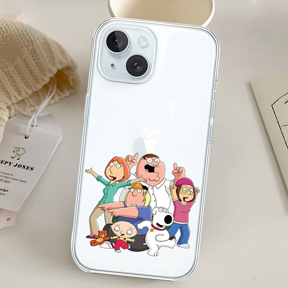 Чехол для телефона Family-G-Guys Для Iphone17 16 15 11 13 14 Pro Max 7 8 Plus X Xr Xs Max Se2020 12mini Прозрачный Чехол