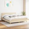 3140950 vidaXL Divan Bed with Mattress Cream 160x200 Cm Fabric