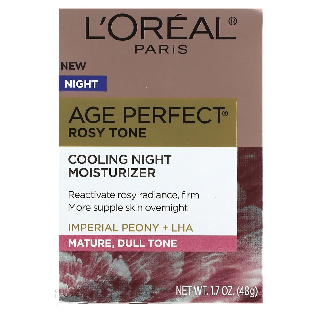 L'Oréal, Age Perfect Rosy Tone, Cooling Night Moisturizer, 1.7 Oz (48 G)