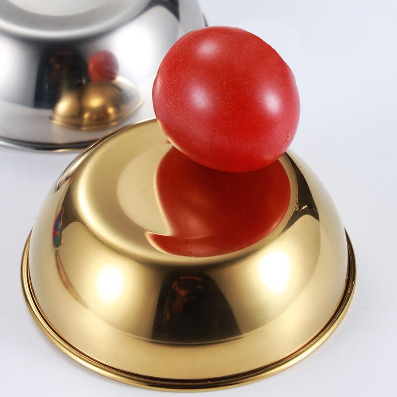 Stainless Steel Round Small Plate Gold Sauce Seasoning Plate Household Restaurant Kitchen Soy Sauce Plate Dipping Sauce Plate